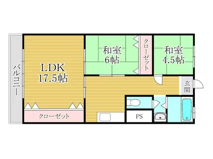 成尾ビル(3LDK/3階)の間取り写真