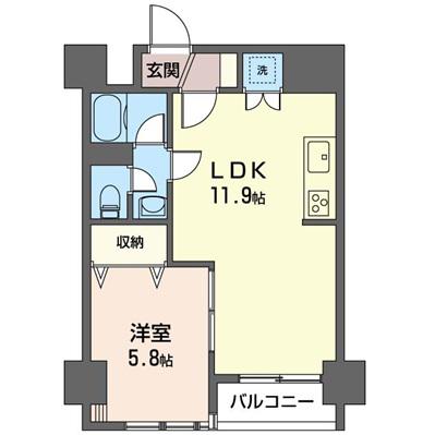藤和東池袋コープ(1LDK/11階)の間取り写真