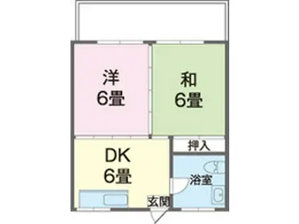 高良アパート(2DK/3階)の間取り写真