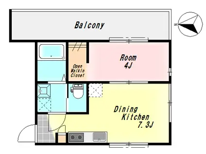 西武新宿線 上井草駅 徒歩11分 3階建 築3年(1DK/3階)の間取り写真