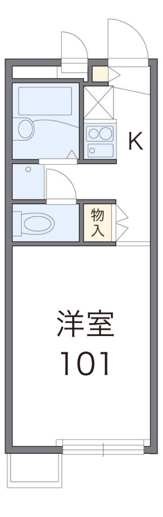レオパレスヴィラII(1K/1階)の間取り写真