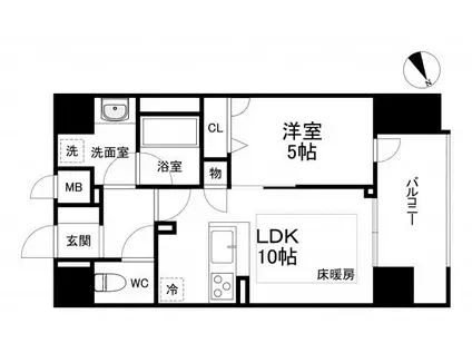 IBC RESIDENCE ウエスト(1LDK/3階)の間取り写真