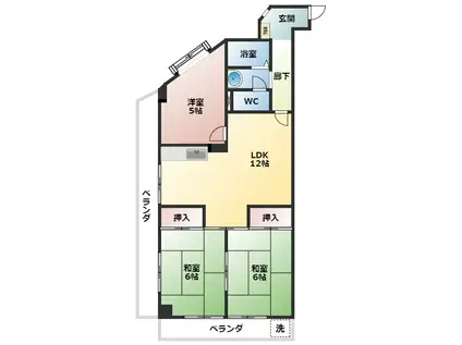 TYマンション(3LDK/4階)の間取り写真
