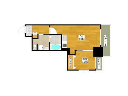 K´S SQUARE ESAKA(1DK/3階)の間取り写真