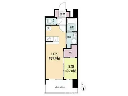 セレニテ難波グランデシュッド(1LDK/15階)の間取り写真