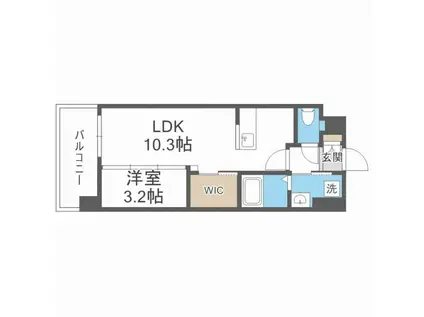 RESIDENCE南福岡(1LDK/6階)の間取り写真