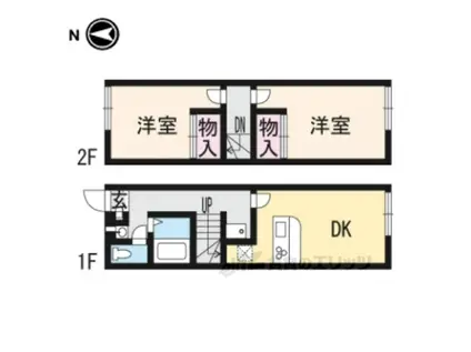 レオパレス上中(2DK/2階)の間取り写真