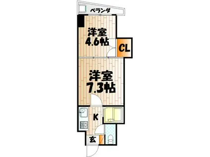 ロイヤルマキシム(2K/5階)の間取り写真