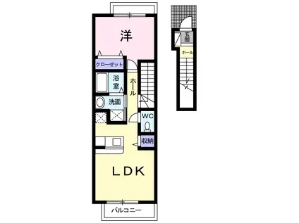 エスポワール・T(1LDK/2階)の間取り写真