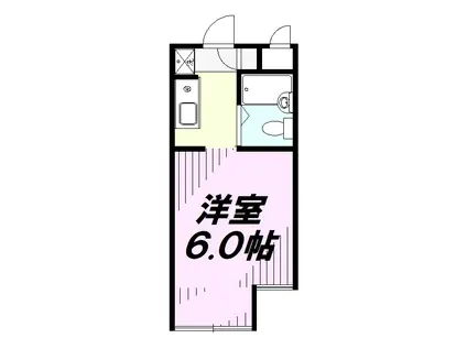 ＪＲ横浜線 片倉駅 徒歩2分 3階建 築35年(ワンルーム/2階)の間取り写真