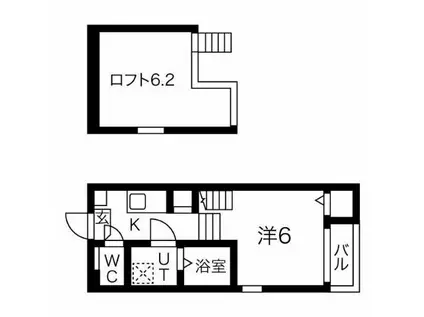 ハーモニーテラス草薙町II(1K/1階)の間取り写真