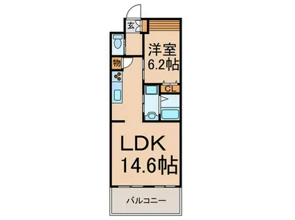 AJOUTER GLYCINE葵(1LDK/2階)の間取り写真