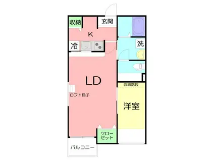 フォルケホイスコーレ湘南(1LDK/2階)の間取り写真