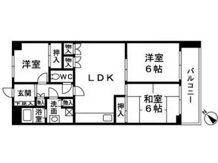 ヴェルドミール井尻(3LDK/1階)の間取り写真