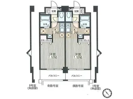 プリムローズM壱番館(1K/1階)の間取り写真