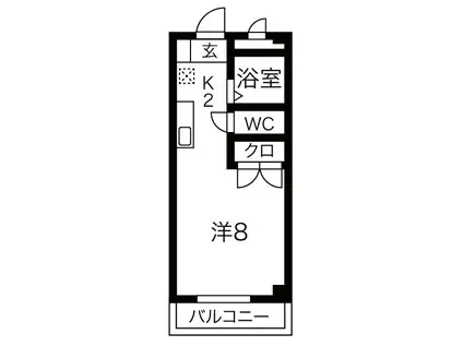 クリーン高蔵寺(1K/2階)の間取り写真