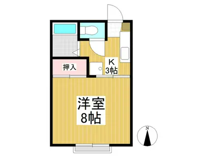 フレグランス三井東館(1K/1階)の間取り写真
