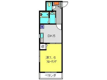 グレース横濱(1DK/2階)の間取り写真