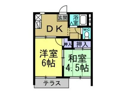 フォーブル渋谷(2DK/2階)の間取り写真