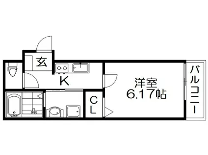 セイム宮之阪(1K/3階)の間取り写真