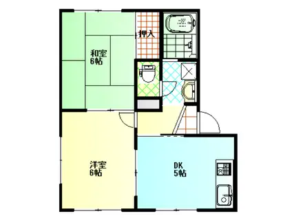 コーワ・ハイツ(2DK/2階)の間取り写真