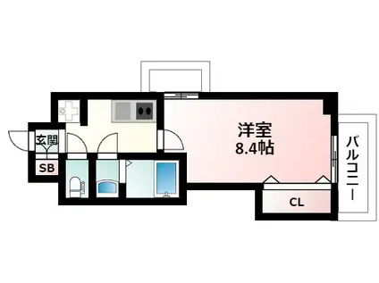 LUXE新大阪イーストI(1K/4階)の間取り写真