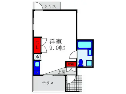 蛍テラス(ワンルーム/1階)の間取り写真