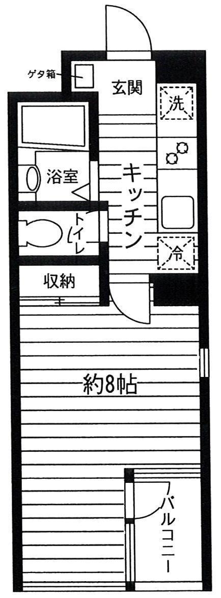 プライマル八王子(1K/4階)の間取り写真