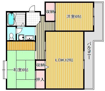 ロイヤルハイツ(2LDK/1階)の間取り写真
