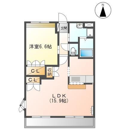 ルミナス・ハイツ(1LDK/2階)の間取り写真