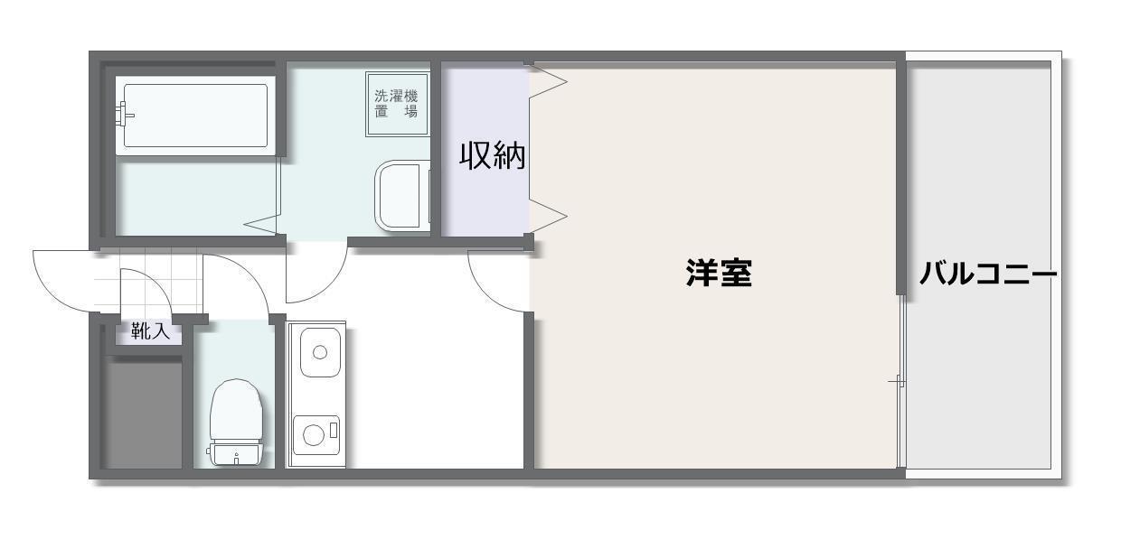 スカイマンションD棟(1K/2階)の間取り写真