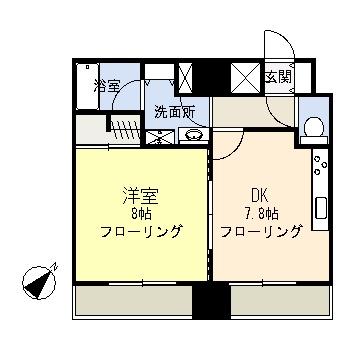 ネオマイム鶴見中央センターコート(1DK/4階)の間取り写真