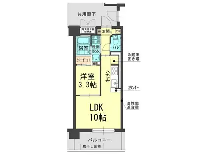 サンセール東古松(1LDK/1階)の間取り写真