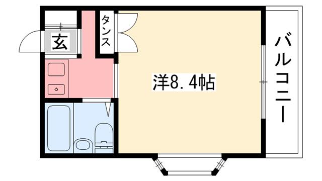 第一モギハイツ(1K/3階)の間取り写真