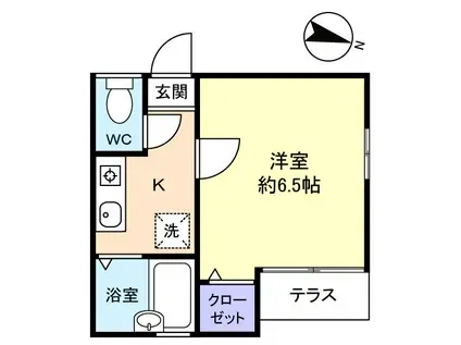 メゾン薬円台(1K/1階)の間取り写真