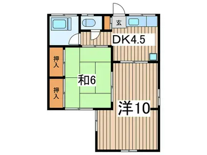 寺田ハイツ1号棟(2DK/1階)の間取り写真