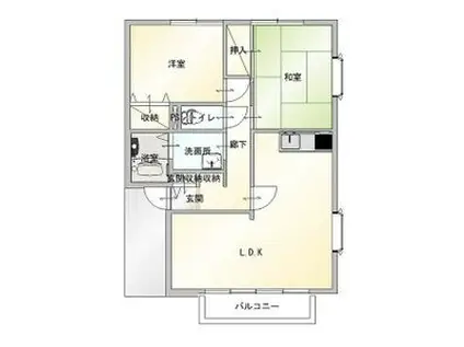 サンガーデンイママンE(2LDK/1階)の間取り写真
