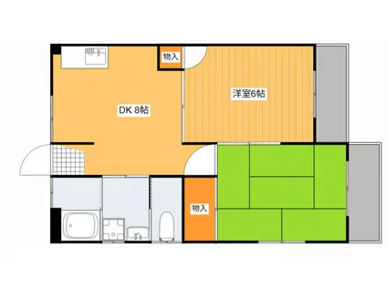 ダテ大須ビル(2DK/3階)の間取り写真