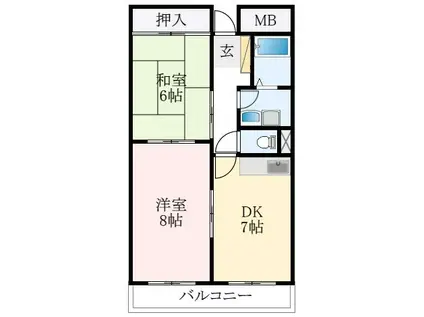 リベラルアージ(2LDK/4階)の間取り写真