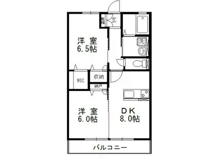 アルモニー(2DK/2階)の間取り写真
