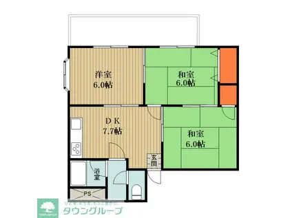 クレシア(3DK/3階)の間取り写真