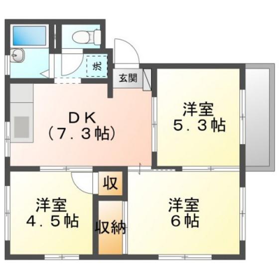 こんにちは(3DK/2階)の間取り写真