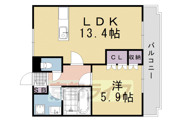 PAULOWNIAII(1LDK/2階)の間取り写真