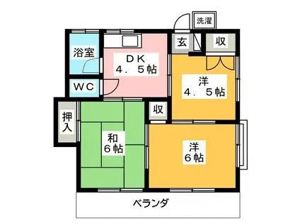 堀川コーポ(3K/1階)の間取り写真