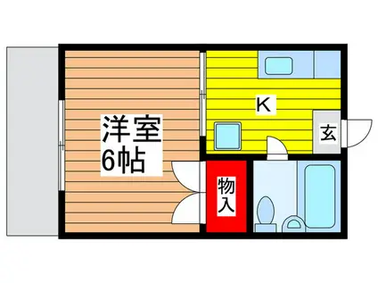 天風荘(1K/1階)の間取り写真