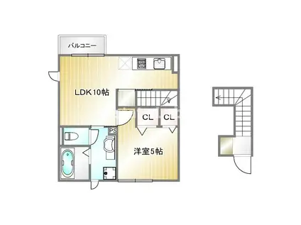 コンフォールNAGURA(1LDK/2階)の間取り写真