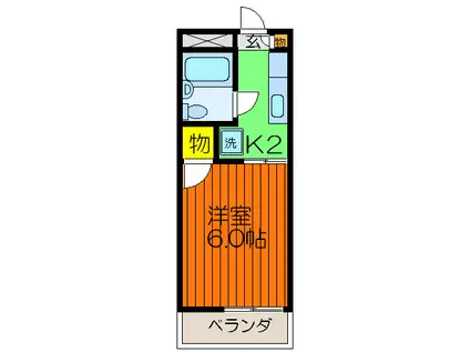 たなかコーポ(1K/2階)の間取り写真