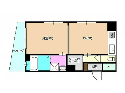 メリーアパ―ト(1DK/1階)の間取り写真