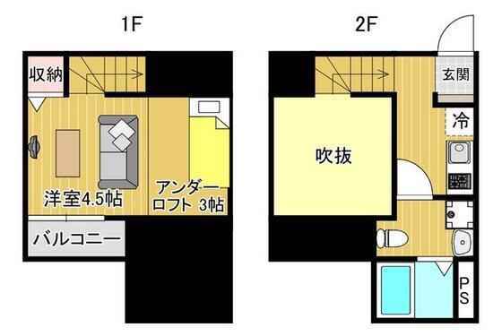 ソレイユ南高江(ワンルーム/2階)の間取り写真
