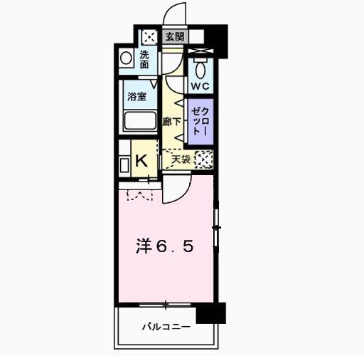 ウィザード空港通(1K/5階)の間取り写真